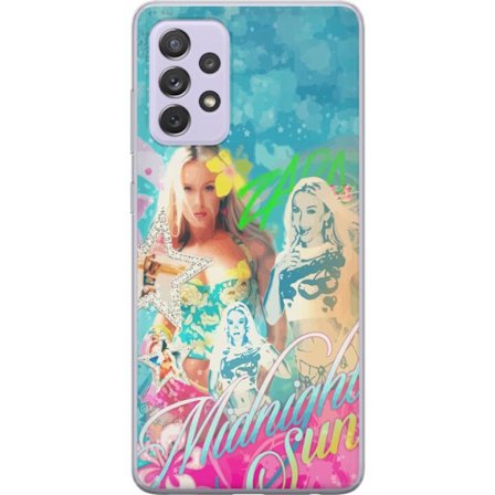 Kompatibelt Mobildeksel til Samsung Galaxy A52s 5G Eventyrverden med Steve, Creeper og dyr i fargerik blokkgrafikk