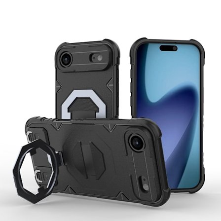 Kompatibel med IP17-AIR støtsikkert deksel, telefondeksel med stativ, svart