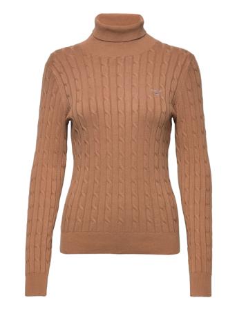 Stretch Cotton Cable Turtle Neck Høyhalset Pologenser Brun GANT