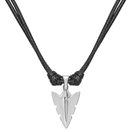 Gravel | Stainless Steel Arrowhead Cord Necklace for Men - Pendant Necklaces