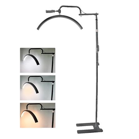 Puolikuu Lattia LED Videovalo, 36W kaksivärinen 3200K-5600K, Säädettävä Kirkkaus musta, EU Black black