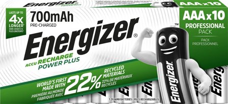 ENERGIZER Batteri Laddbar P-P AAA 10/fp - Lyreco - Kontorsmaskiner - Batterier - Uppladdningsbara