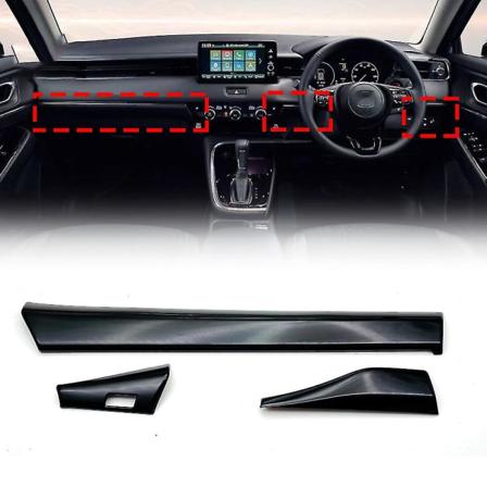 3 stk Bil Glossy Black Midtkonsoll Dashbord Panel Dekorativt Deksel Trim For -v Vezel 2021 2022 R