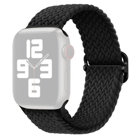 Apple Watch Ultra 2 Ultra 49mm / 9 8 7 45mm / 6 5 4 SE (2023) SE (2022) SE 44mm / 3 2 1 42mm Strap Nylon Braided Watch band - Black