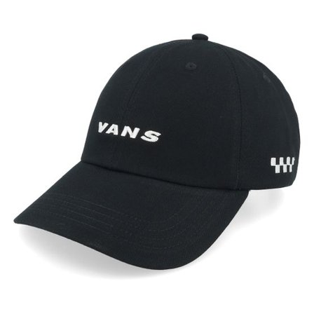 Vans - Svart unconstructed Keps - Check Side Curved Bill Jockey Black Dad Cap @ Hatstore