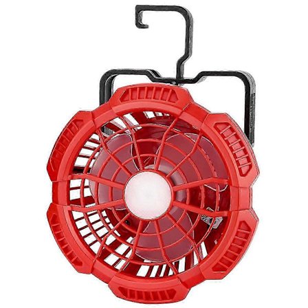 Bærbar vifte for fans, campingvifte, bærbar vifte med lys, fjernkontroll, Sb-port, 3 hastigheter for camping