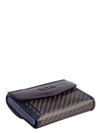 Tony Perotti Furbo Carbon Cardholder With Banknote And Coin Pocket - Black - ONE SIZE