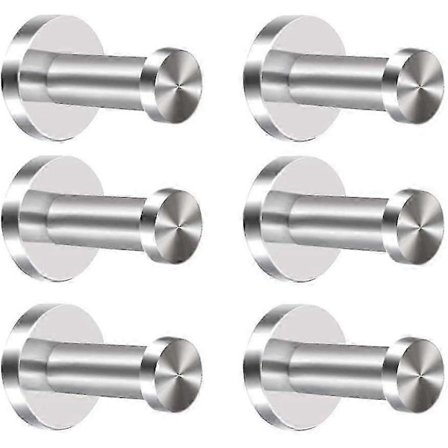 Rockkrok 6 st 304 rostfritt stål dörrkrokar väggmonterad rockkappa krok krom cylinder handdukskrok p
