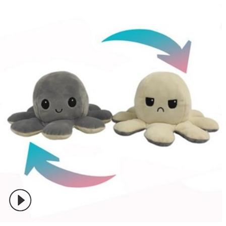Valoisa k ntyv mustekala-hahmo musiikilla ja LED-valoilla Grey to beige