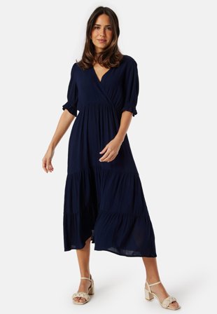 BUBBLEROOM-Puff Sleeve Viscose Dress-XS