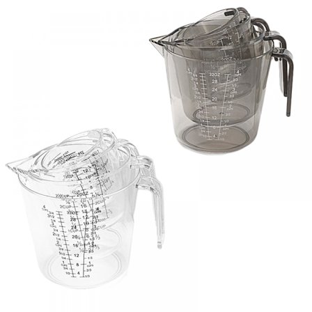 Kök Plast Ps Transparent/brun Mätkopp, Köksredskap Graderad Kopp 150-1000 Ml Mätkopp Bakverktyg (8 st)