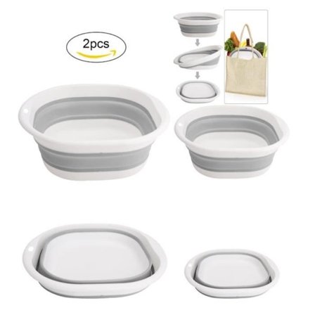 Foldbart Bassin, Foldbar Opvaskebalje, Multifunktionel Silikone til Camping, Campingvogn, Udendørs Aktiviteter, Madlavning, Rejser, Camping