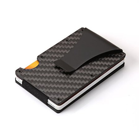 Mænd Slim Carbon Fiber Kreditkort Holder RFID Blokering Metal Wa
