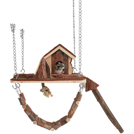 Trixie - Natural Living Janne Lekeplasshus brun 26 x 22 cm - Smådyr - Hus & Burinteriør - Lekeplasser og Klatrestativer - ZOO.no