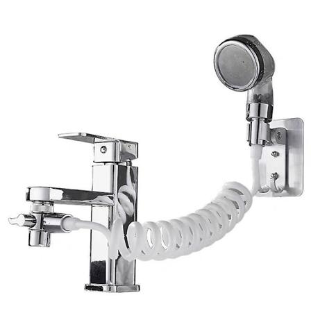 Teleskooppinen K tev Kylpyhuoneen Suihkup setti - Ihanteellinen Hiustenpesuun tai Pesualtaan Puhdistukseen (Hanoja Ei Sis lly) [Hopea]