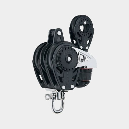 Harken 75mm Triple Ratchamatic Block - Swivel, Becket, Cam Cleat, 57 mm Block (2687)
