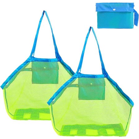 pieces - rantakassi - 45*45*30 cm - verkkorantakassi - kevyt rantakassi - kokoontaitettava säilytyskassi