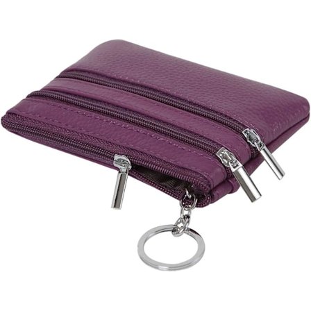 Dam lädermyntväska Mini Pouch Växelplånbok med nyckelring