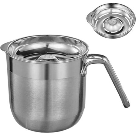 Eggeplommeskiller, Eggehvitesil med Stor Kapasitet i Rustfritt Stål med Oppbevaringsbeholder og Håndtak, Flott Verktøy for å Skille Eggehviter