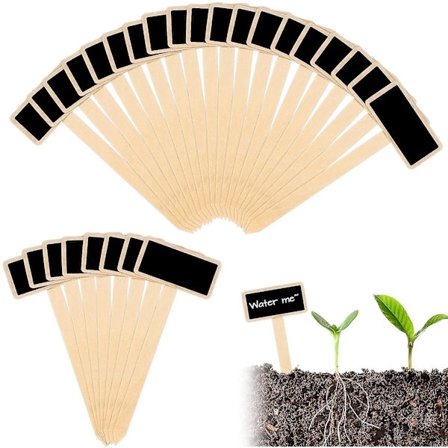 40 stk. træplanteskilte træplanter mærker haveskilte mærkning planteskilte sort T-form havemarkeringer til haver hjem