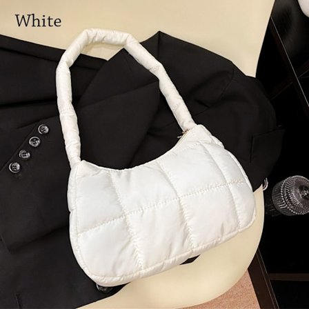 Tikatut käsilaukut Puuvillapehmustetut laukut VALKOINEN - varastossa