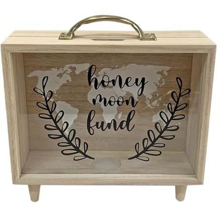 Sparebøsse i tre | Sparebøsse | Sparebøsse | Myntboks | Sparebøsse med gjennomsiktig gjenbrukbar safe for par venner partnere barn familie