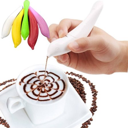 Elektrisk kaffemalingspenn Latte Art Pen Hvit