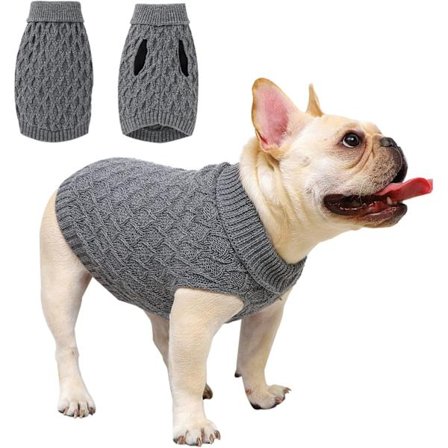 Hundtröja Turtleneck Klassisk Husdjur Stickade Tröjor Varm Söt Valp