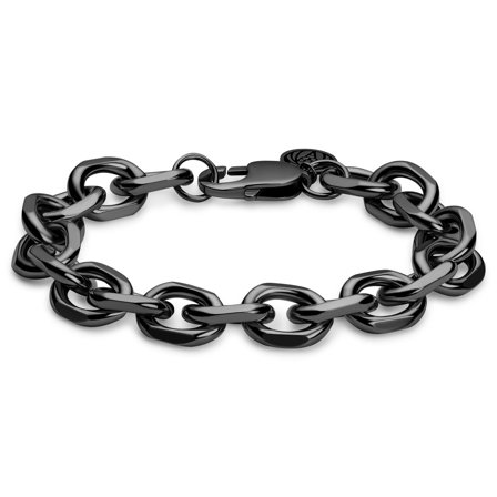 Essentials | Pulseira Corrente Preto Metalizado de 12 mm para homens - Pulseiras em aço