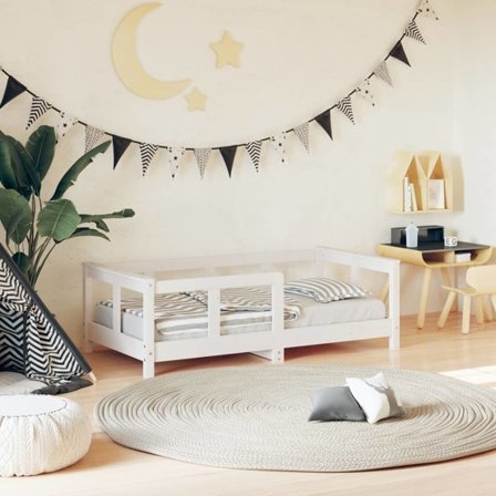 VidaXl Sängram För Barnsäng 70X140 Cm Massiv Furu Vit - Litenleker