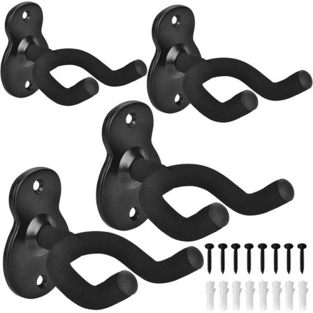 4-pak guitarophæng, vægmonteret hængekrog holder stativ til akustisk, elektrisk, ukulele, bas, guitar