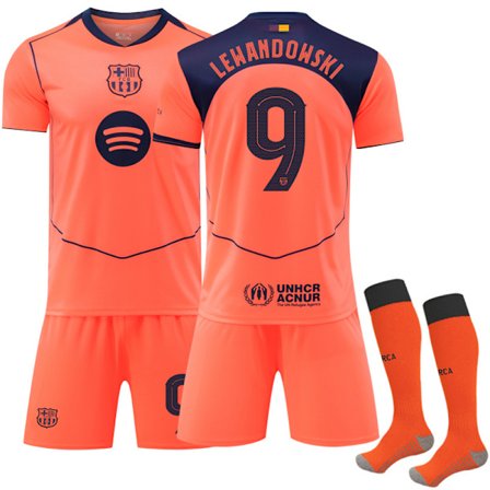 25-26 Barcelona UEFA Champions League Bortaställ Fotbollströja Kit Nr.9 Lewandowski