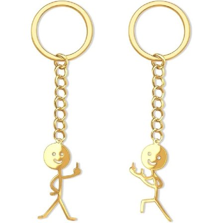 Matchande Nyckelringar för Par, Rolig Finger Nyckelring Present till Honom Henne, Alla Hjärtans Dag Vänskap Rostfritt Stål