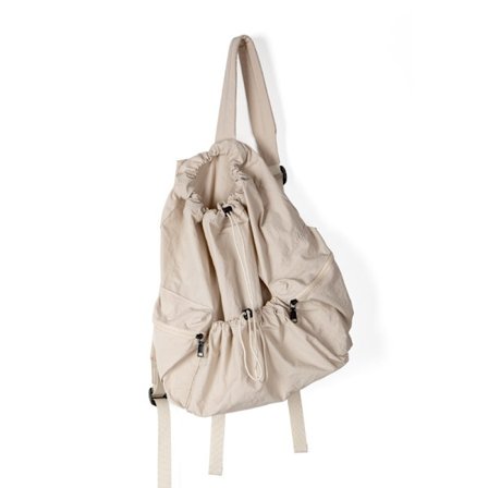 Nylon Ryggsäck för Kvinnor Män Lätt Dragsko Ryggsäck Utomhus Resa Daglig Ryggsäck Casual Ryggsäck för Gym Sport(Khaki)