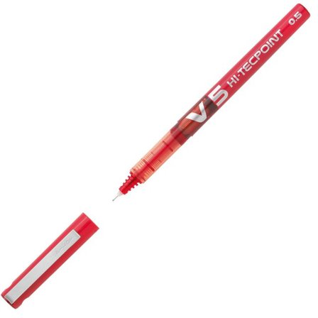 PILOT Bläckkulpenna, Hi-Tecpoint V5, 0,5 mm, röd - Lyreco - Kontorsmaterial - Pennor - Bläckkulpennor