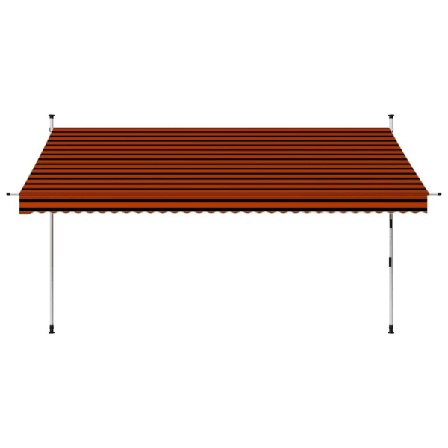 Vidaxl Markis Manuellt Infällbar 350 Cm Orange Och Brun Multifärg