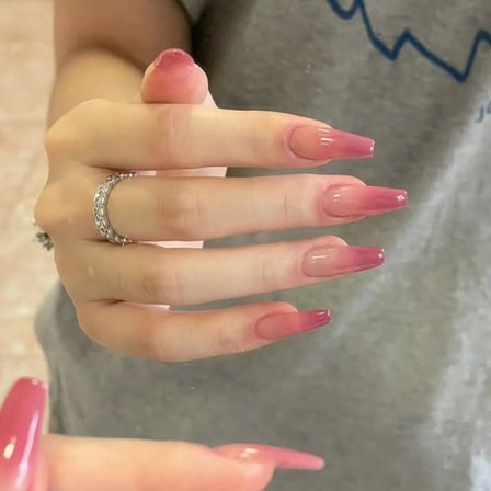 IC Kista Press on Nails Ballerina Long Fake Nails Full Cover Gra