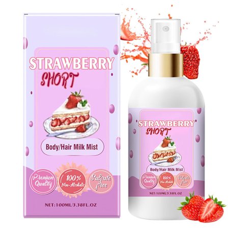 Strawberry Shortcake Body Hair Milk Spray, Vanilla Cream Puff, Sweet Milk Body Mist, Langvarig Duft Blueberry 1 Fl Oz (Pakke med 1)