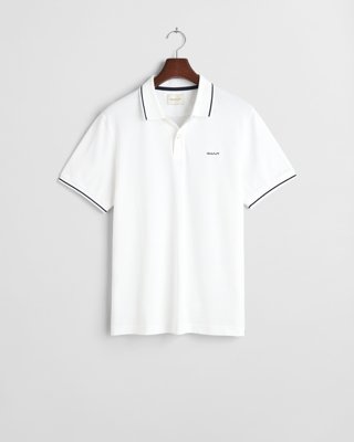 GANT - Piquéskjorte med kontrast til herre white