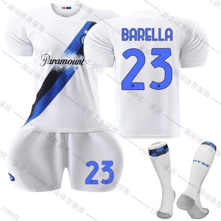 23/24 Ny sæson Ude Inter Milan F.C. BARELLA Nr 23 Børnetrøje-pakke Barn-16