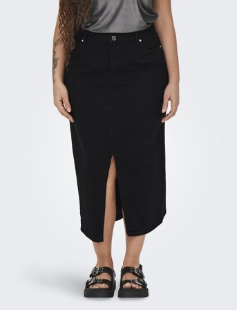 ONLY Carmakoma Carsiri Front Slit Skirt Dnm Gua Noos - Black - 54