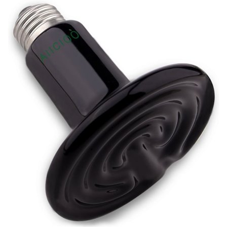 Skilpadde Varme Lampe - Keramiske Varmelamper, Terrarium Varmepærer, for Reptiler Hvile med Ikke-Lys Skrue E27 220-240V, 75W, Svart