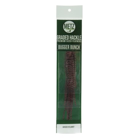 Metz Hackle Bugger Bunch 3pcs - Grizzly Claret