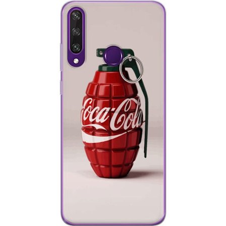 Kompatibelt Mobildeksel til Huawei Huawei Y6p Kunstnerisk illustrasjon av Coca Cola granateple i rødt og grønt, pop art inspirert motiv med lekende