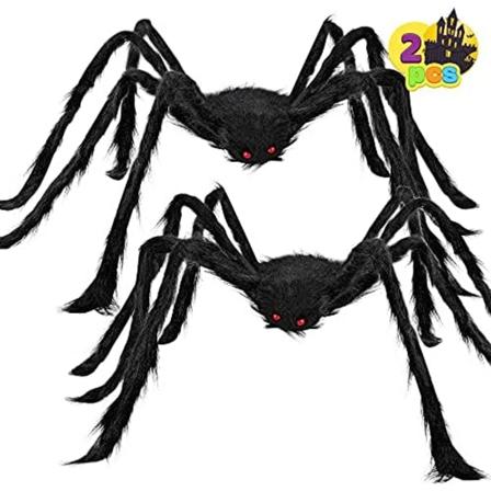 2 Pak 30cm Halloween Spider Dekorationer Udendørs, Halloween Gigant Spidere Udendørs Dekoration, Stor Spider med Justerbare Ben