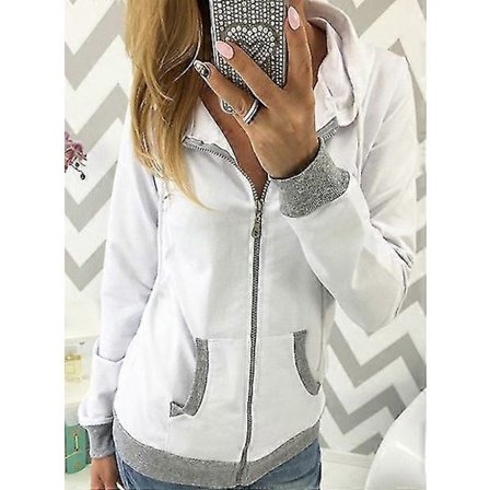 Naisten vetoketjullinen huppari urheilutakki