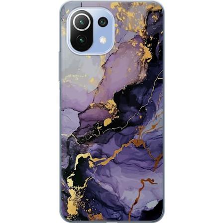 Xiaomi 11 Lite 5G NE Gennemsigtig cover Lilla Marmor