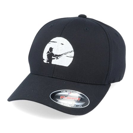 Hunter - Schwarz flexfit Cap - Fisher Silhouette Black Flexfit @ Hatstore