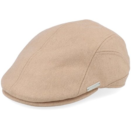 Seeberger - Beige - flatcap - Cap - Wool blend Beige Flat Cap - Hatstore