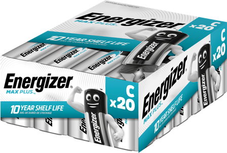 Energizer Max Plus Batteri alkalisk, C, 1,5 V, 20-pak, Elforsyning & strømfordeling